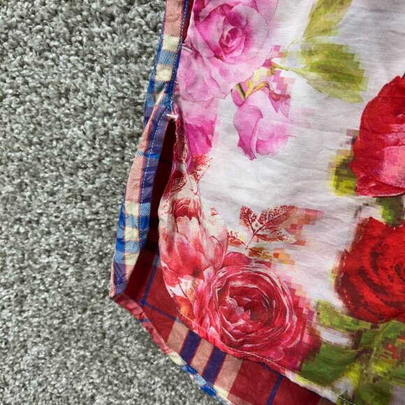 John Mark Womens Medium Floral Button-Up Shirt With Plaid Accents - Picture 11 of 12